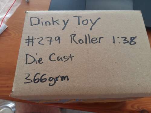 Vintage Dinky toy, #279 Aveling Barford Diesel Roller 1965 "Master Pavior" 1:38, Die Cast No Box,