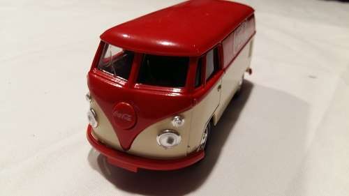 Coca-Cola 1966 VW Combi Bus, Solido Advertising, Die-Cast Touring Bus 1:43, No Box