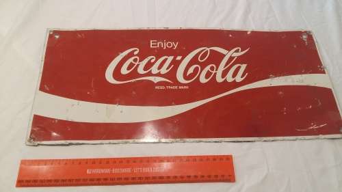 Coca Cola (RARE) Tin Sign, 555mm X 225mm (55.5cm X 22.5cm)