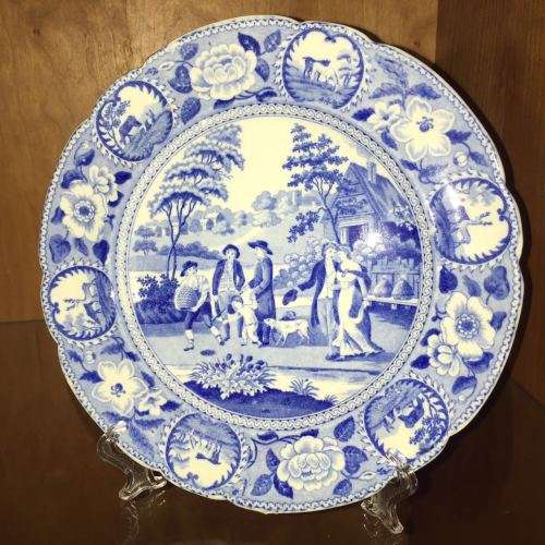 Vintage Pretty Blue & White Plate