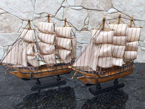 A set of small wooden boats