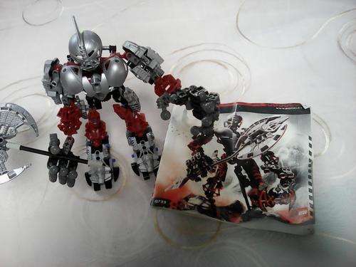 Red & Silver Bionicle Man & Extra Bits