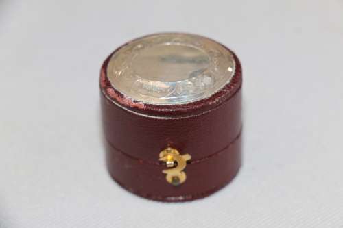 Vintage Leather and Silver Ring Box - Continental Silver 925