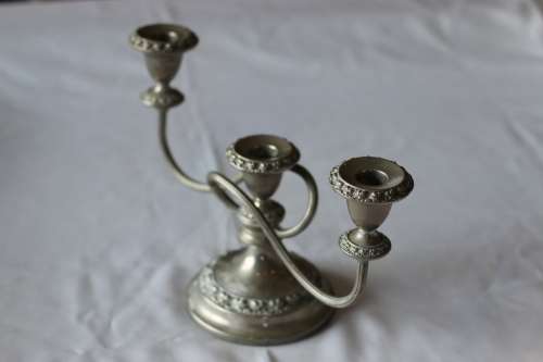 Vintage Plated Three Sconce Candelabra