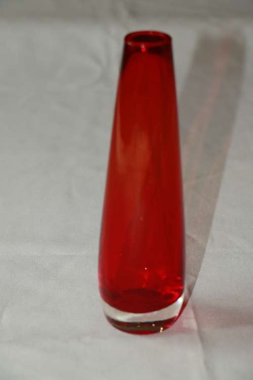 Vintage Art Deco Art Glass Red Vase