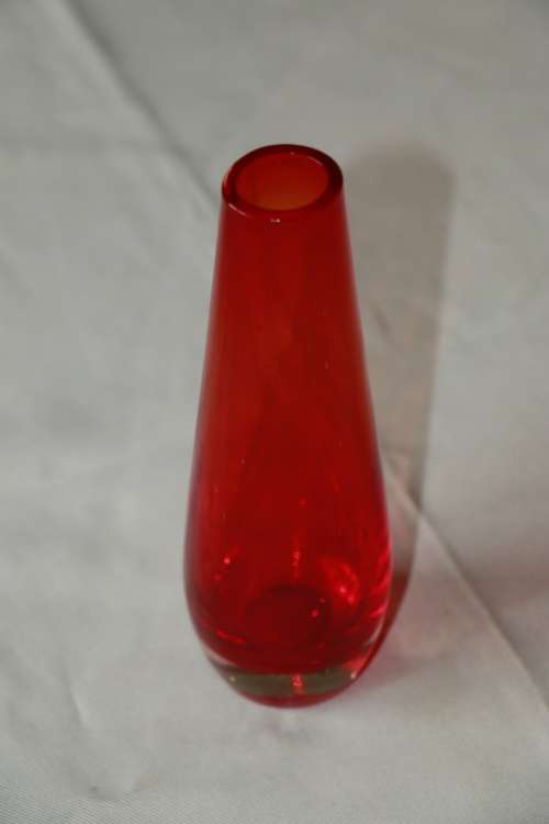 Vintage Art Deco Art Glass Red Vase