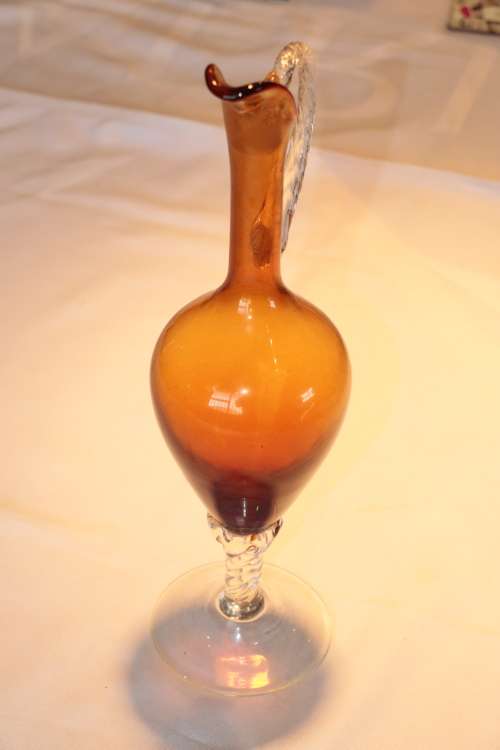 Vintage Amber Venetian Glass Vase