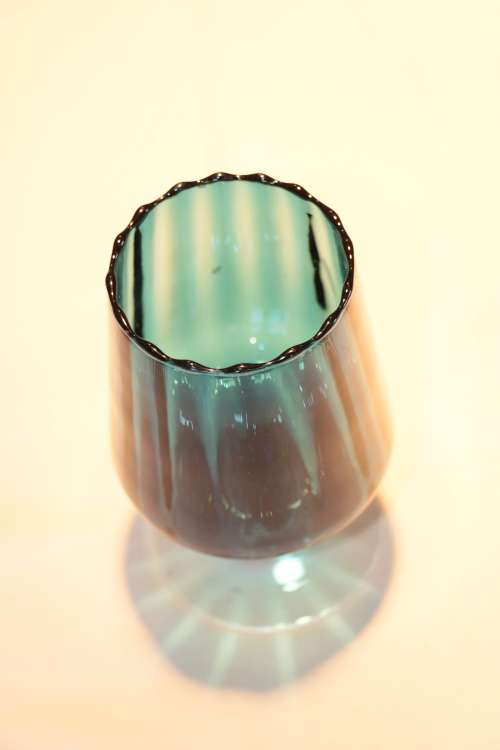 Vintage Blue Venetian Glass Goblet