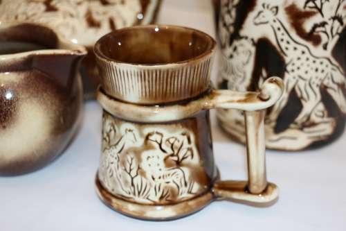 Vintage Hand Painted Crescent Ware Tea/Coffee Serving Set (Kruger Park)