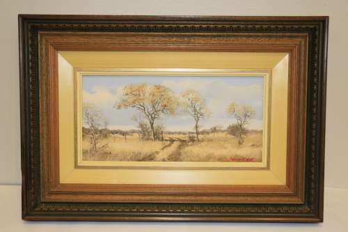 Beautiful Johann Koch Framed Painting - Bushveld Landscape