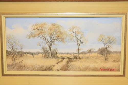 Beautiful Johann Koch Framed Painting - Bushveld Landscape