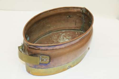 Vintage Oval Copper and Brass Box/Bucket - Stamped: JL Myburgh