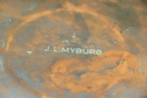Vintage Oval Copper and Brass Box/Bucket - Stamped: JL Myburgh