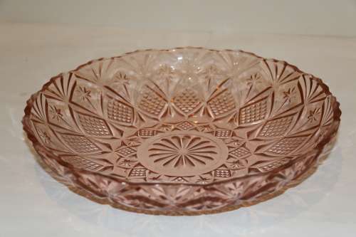 Vintage Pink Depression Glass Fruit Bowl