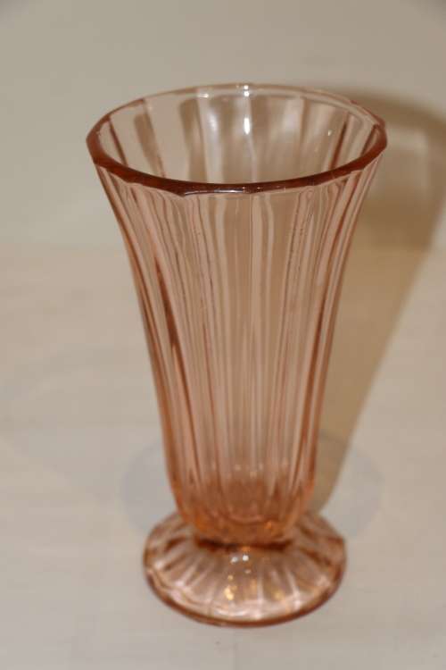 Vintage Pink Depression Glass Vase