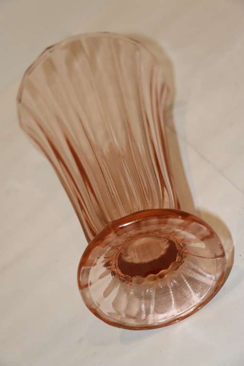 Vintage Pink Depression Glass Vase