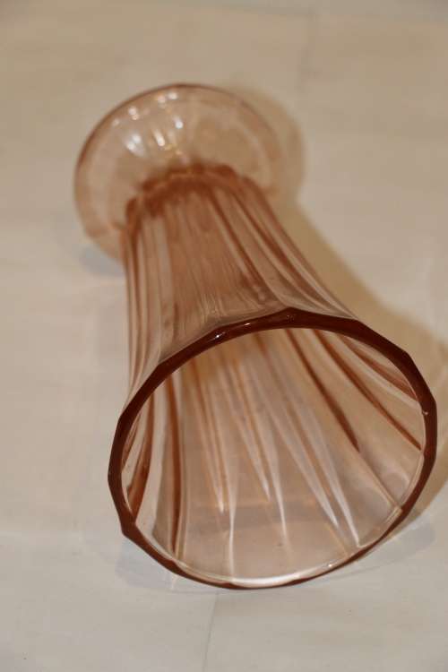 Vintage Pink Depression Glass Vase
