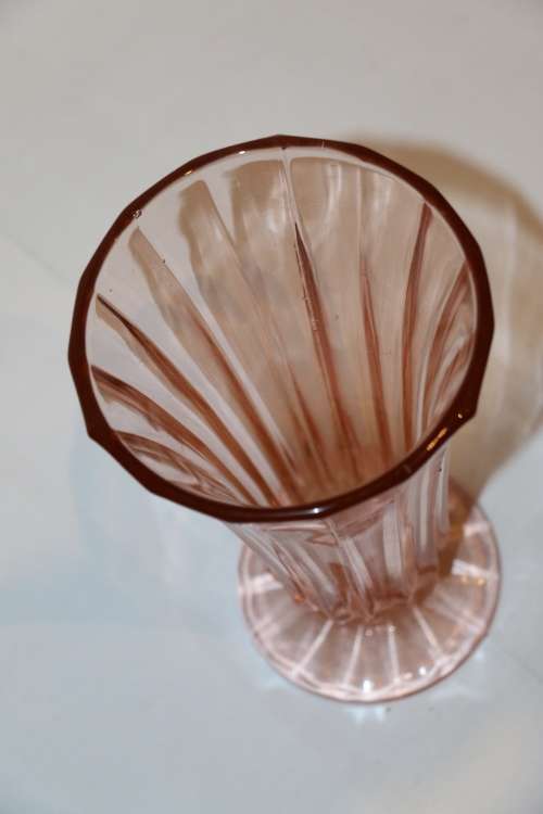 Vintage Pink Depression Glass Vase