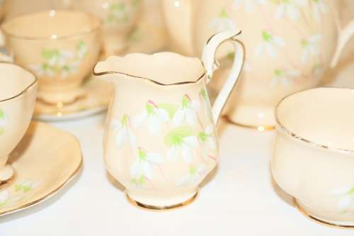 Royal Albert Peach "Laurentian Snowdrop" 15 piece Coffee Set