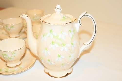 Royal Albert Peach "Laurentian Snowdrop" 15 piece Coffee Set