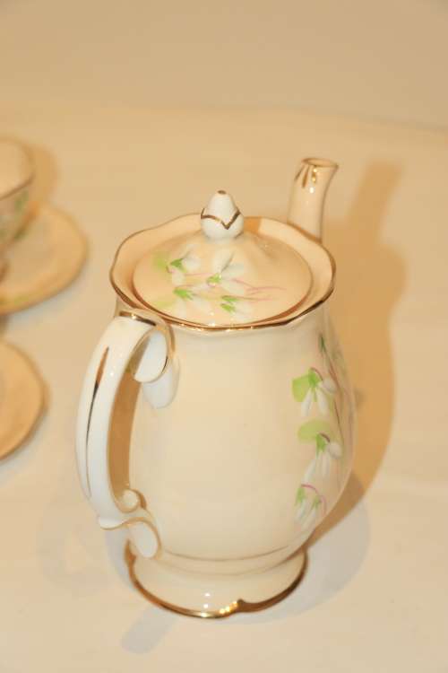 Royal Albert Peach "Laurentian Snowdrop" 15 piece Coffee Set
