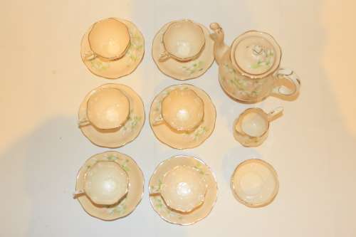 Royal Albert Peach "Laurentian Snowdrop" 15 piece Coffee Set
