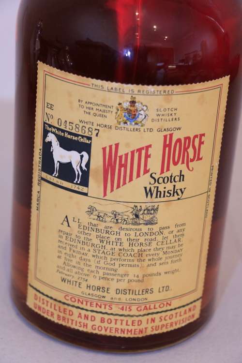 Rare White Horse Scotch Whisky .415 Gallon - Serial No. EE 0458687