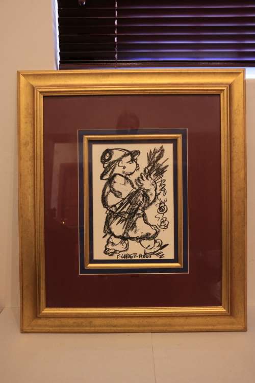 F. Claerhout - Framed Charcoal on Board