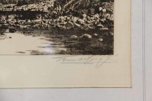 Tinus de Jongh - Etching - The Berg Rivier