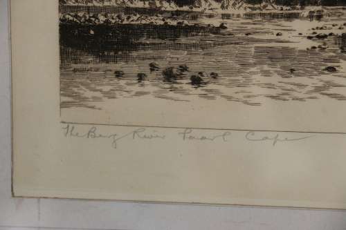 Tinus de Jongh - Etching - The Berg Rivier