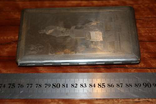 Vintage Cigarette Case - "The Kruger Statue" - Mayell England