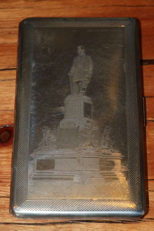Vintage Cigarette Case - "The Kruger Statue" - Mayell England