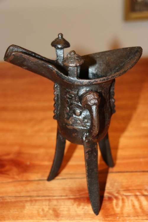 Antique Lead Melting Cast Iron Pot