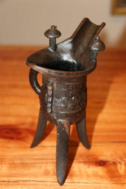 Antique Lead Melting Cast Iron Pot