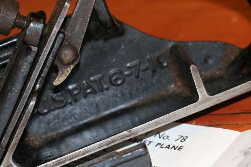 Vintage Stanley No.78 Rabbet Plane (US PAT 6-7-10)