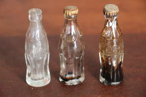 Mini Coca-Cola Dumpy Bottles x 3