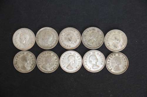 1950 - 1959 3d Threepense - Union of South Africa x 10