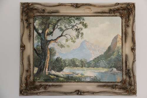 Beautiful "L Albertyn" Mountain Scene Artwork - 640 x 790 mm