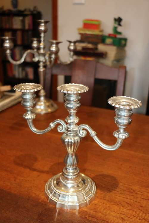 3 Candle Plated Candelabra