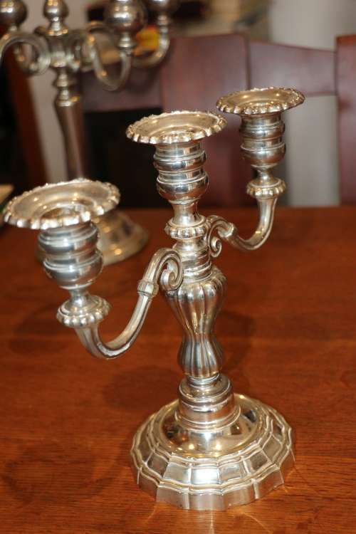 3 Candle Plated Candelabra
