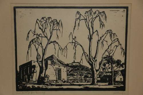Original Pierneef - Framed Linocut - 55 x 50 cm Frame Size