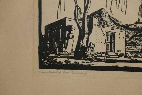 Original Pierneef - Framed Linocut - 55 x 50 cm Frame Size