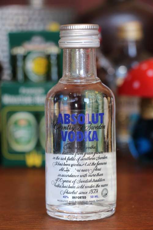 ABSOLUT Vodka Sealed Glass Mini Bottle 50 ml