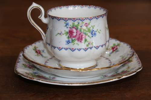 Beautiful Vintage Royal Albert Petit Point Trio