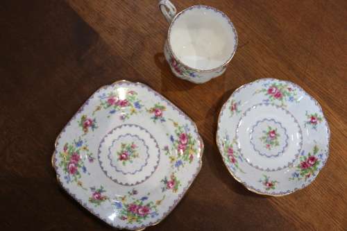 Beautiful Vintage Royal Albert Petit Point Trio