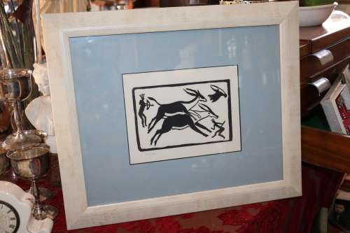 Beautiful Original Gregoire Boonzaier - Framed Linocut - 30 x 25 cm Frame Size