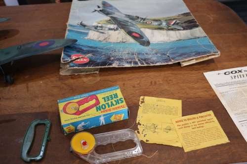 Vintage COX Thimble-Drome Gas Engined Model Aeroplane Spitfire