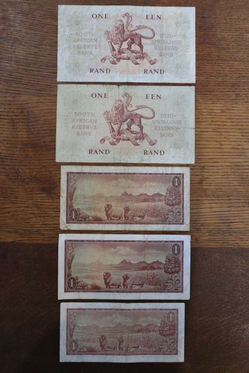 Beautiful South African Bank Notes 1 / One Rand Set
