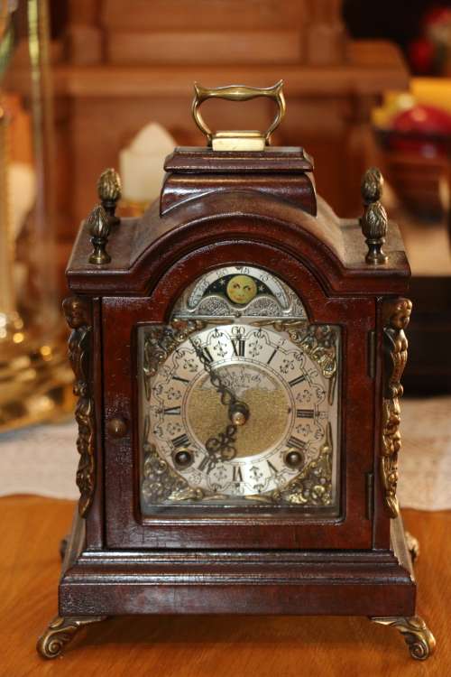 Beautiful Antique John Smith, London, "Warmink" Moonface Mantel / Bracket Clock
