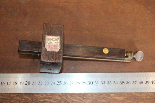 Vintage "WH Clay" Rosewood and Brass Adjustable Mortise Marking Gauge